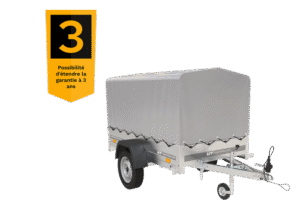 Remorque 750 kg 200 x 125 avec bâche dôme et arceau Garden Trailer 201 KIPP