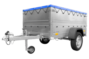 Remorque neuve 200×106 avec bâche plate, rehausses de ridelles et roue jockey – Garden Trailer 200 KIPP