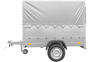 Remorque simple essieu 200×106 avec bâche haute, arceau, rehausses de ridelles et roue jockey – Garden Trailer 200 KIPP