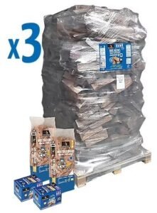 Pack bois de chauffage bûches 30cm Woodstock 3 palettes