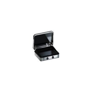 Plancha Enosign 65 inox et noir 2 brûleurs 56 x 40 + capot gaz